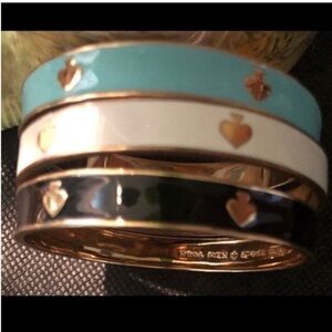 3 Kate Spade rare vintage bangle bracelets blue black white bracelets retired